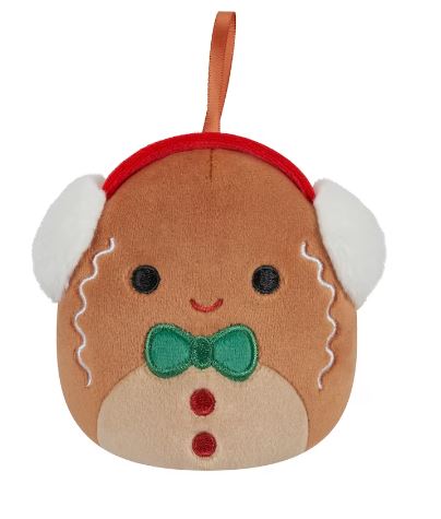 SQUISHMALLOWS - 4 INCH PLUSH HOLIDAY ORNAMENTS - CASH THE GINGERBREAD