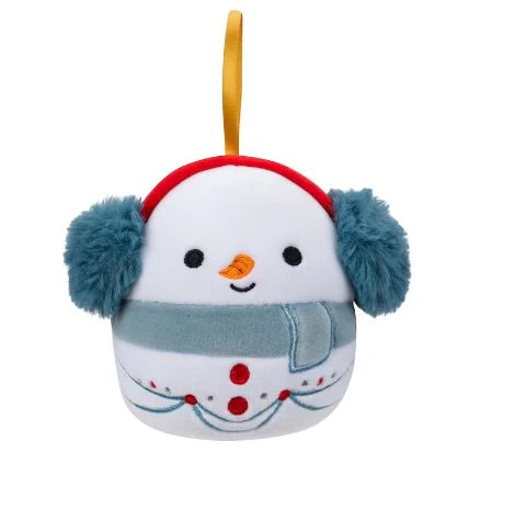 SQUISHMALLOWS - 4 INCH PLUSH HOLIDAY ORNAMENTS - MANNY THE SNOWMAN