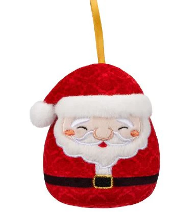 SQUISHMALLOWS - 4 INCH PLUSH HOLIDAY ORNAMENTS - NICK SANTA