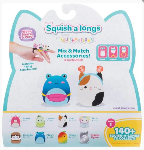 SQUISHMALLOWS - SQUISH A LONGS 1 INCH 8 PACK ASSORTMENT - Image 2