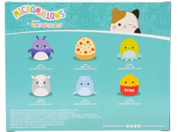 SQUISHMALLOWS - MICROMALLOWS 2.5 INCH 6 PACK - AXEL, PEP, ORPHIE, WALKER, LUNE, AND FLOYD - Image 3