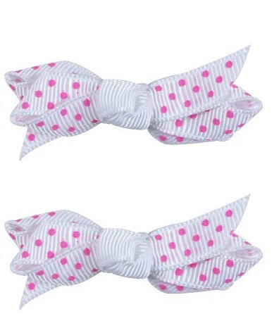 PINK POPPY SPOT HEART BOW HAIRCLIPS