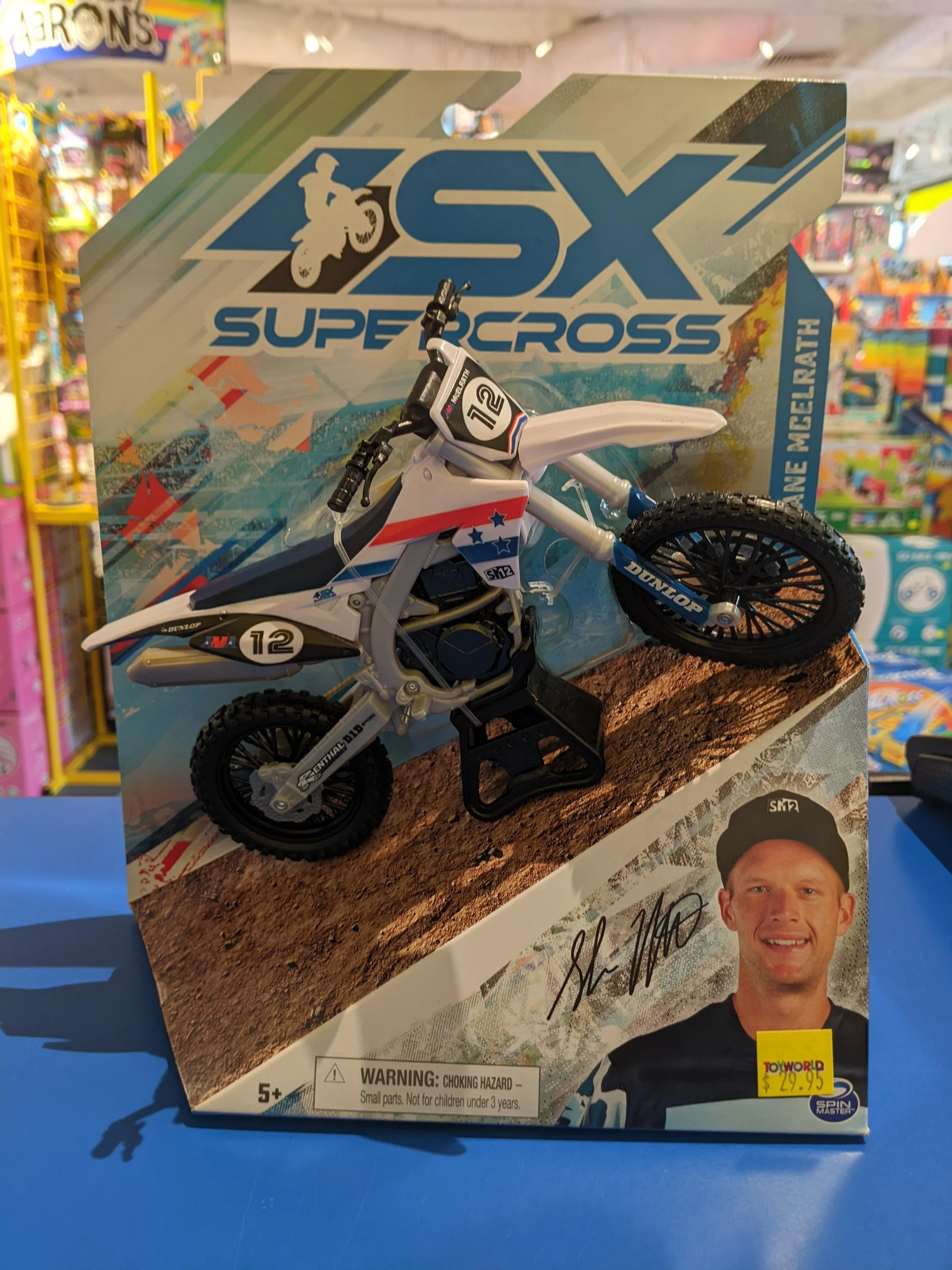 SUPERCROSS 1:10 DIE CAST COLLECTOR MOTORCYCLE - 12 SHANE MCELRATH