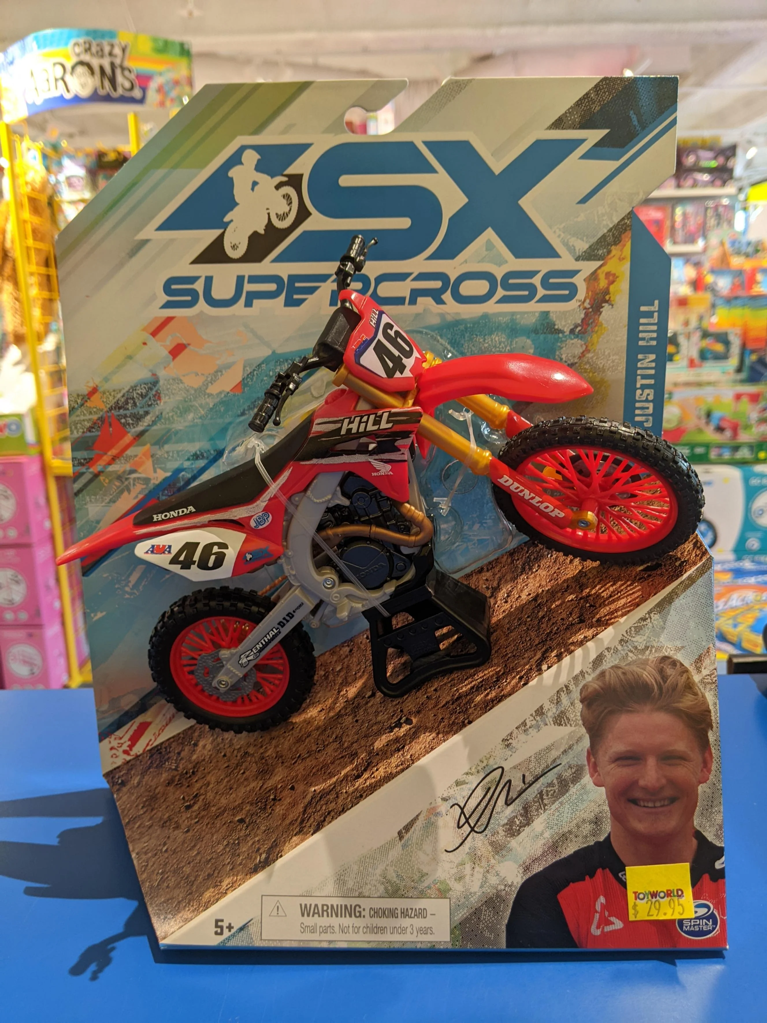 SUPERCROSS 1:10 DIE CAST COLLECTOR MOTORCYCLE - 46 JUSTIN HILL