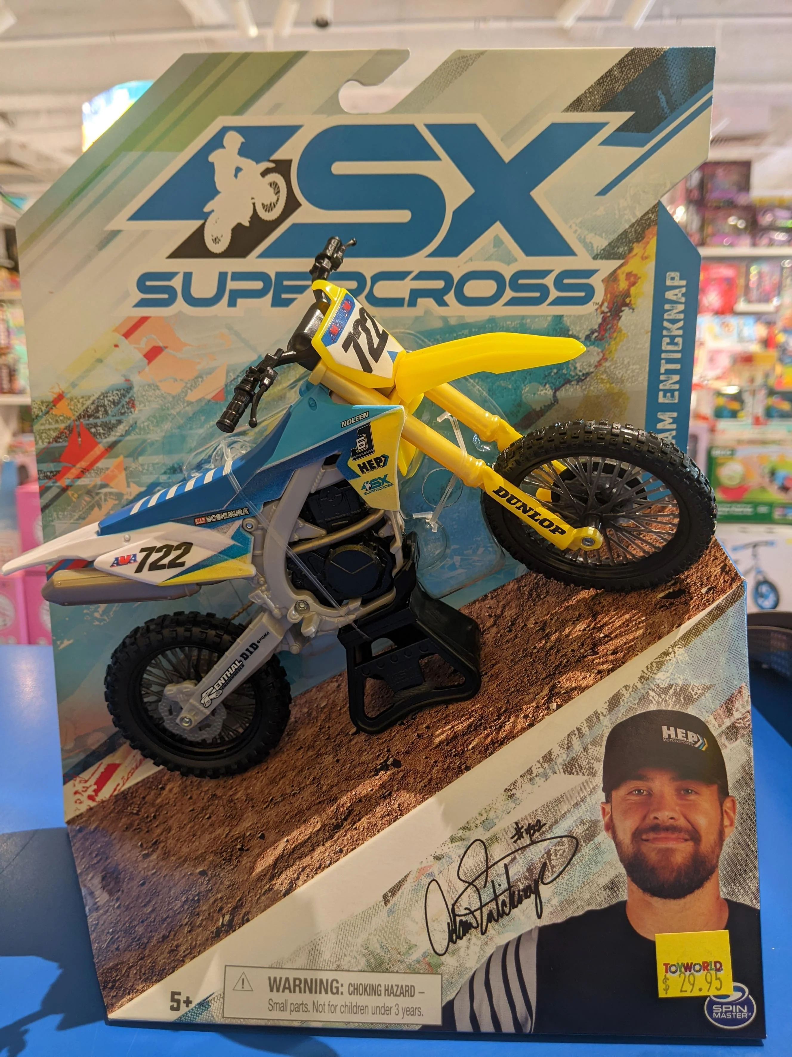 SUPERCROSS 1:10 DIE CAST COLLECTOR MOTORCYCLE - 722 ADAM ENTICKNAP