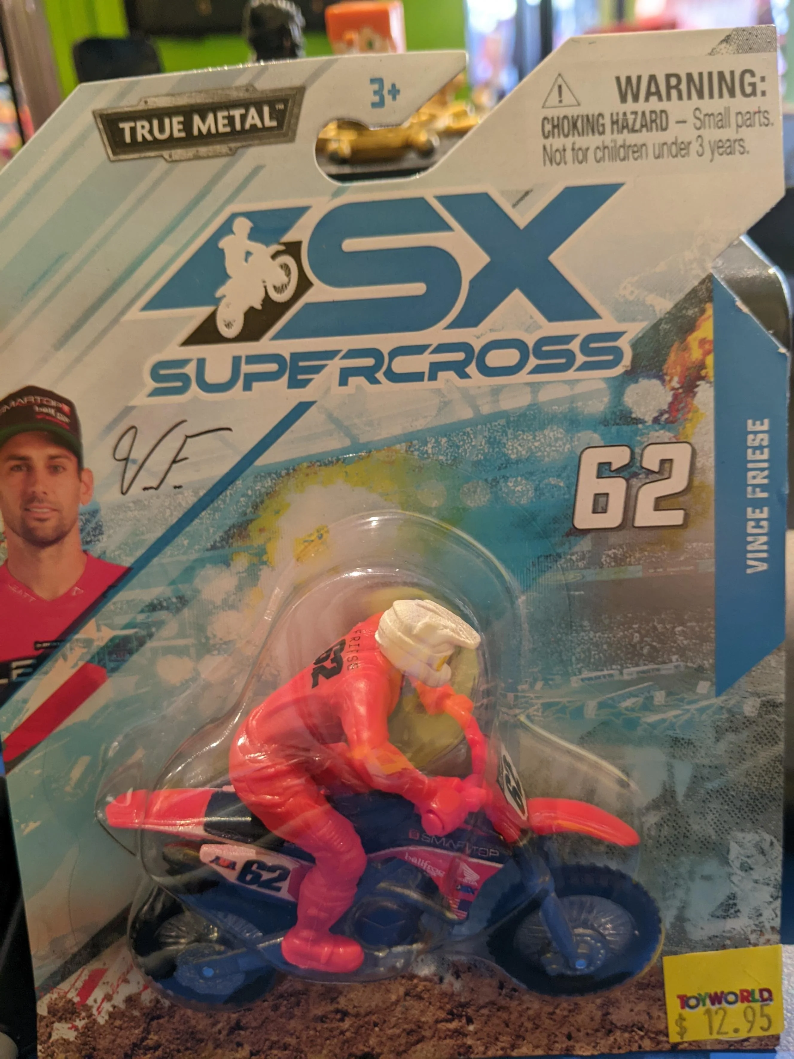SUPERCROSS 1:24 DIE CAST MOTORCYCLE - 62 VINCE FRIESE