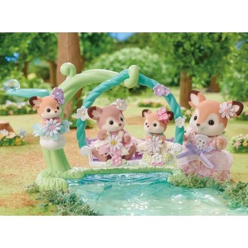 SYLVANIAN FAMILIES - DEER BABIES - FLORAL SWING SET - Image 4