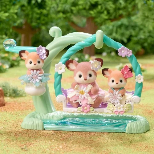 SYLVANIAN FAMILIES - DEER BABIES - FLORAL SWING SET - Image 5