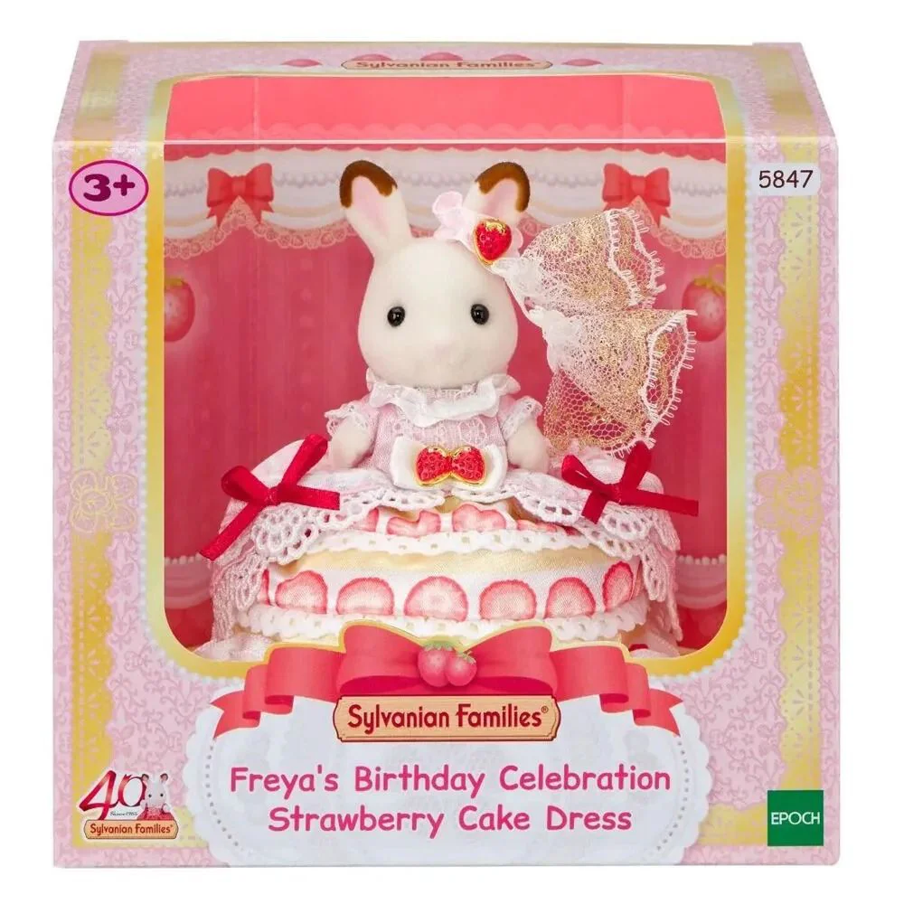 SYLVANIAN FAMILIES - FREYAS BIRTHDAY CELEBRATION STRAWBERRY CAKE DRESS