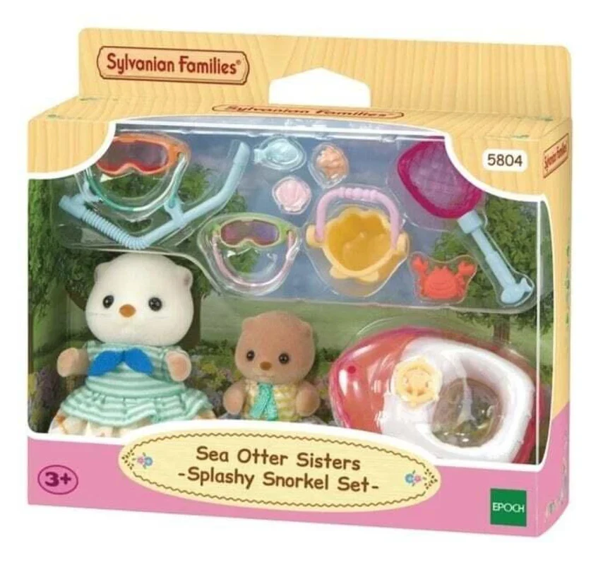 SYLVANIAN FAMILIES - SEA OTTER SISTERS - SPLASHY SNORKEL SET