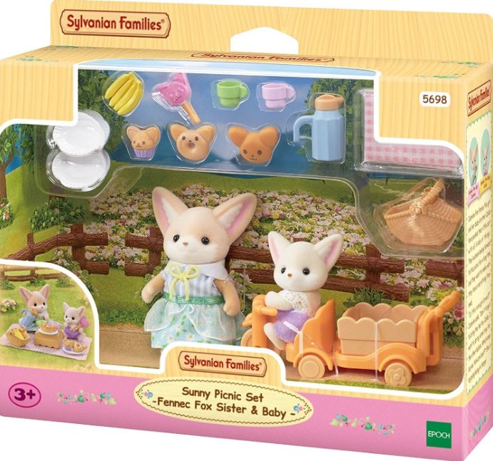 SYLVANIAN FAMILIES - SUNNY PICNIC SET - FENNEC FOX SISTER AND BABY
