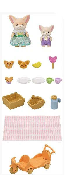 SYLVANIAN FAMILIES - SUNNY PICNIC SET - FENNEC FOX SISTER AND BABY - Image 3