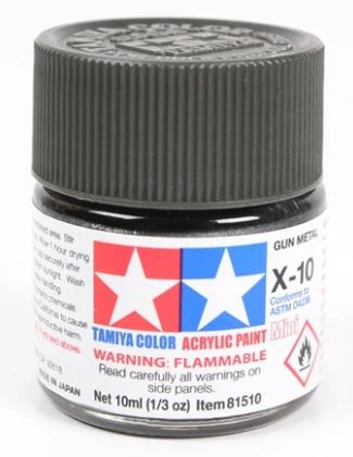 TAMIYA ACRYLIC PAINT MINI X-10 GUN METAL - Image 2