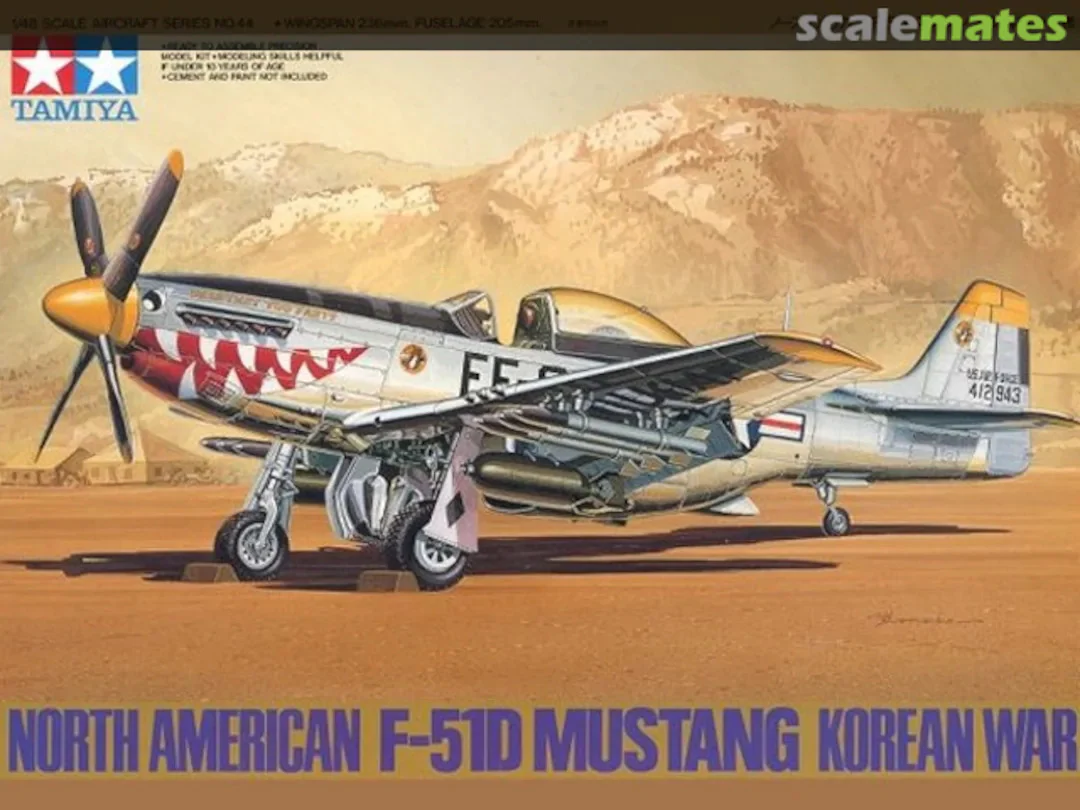 TAMIYA 1/48 SCALE NORTH AMERICAN F-51D MUSTANG KOREAN WAR PLANE MODEL KIT