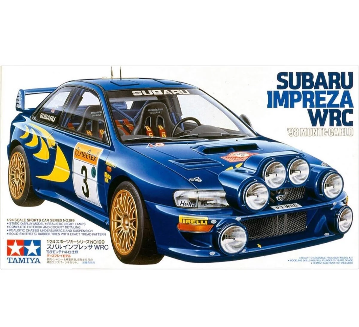 TAMIYA SUBARU IMPREZA WRC 98 MONTE CARLO MODEL KIT - Image 2