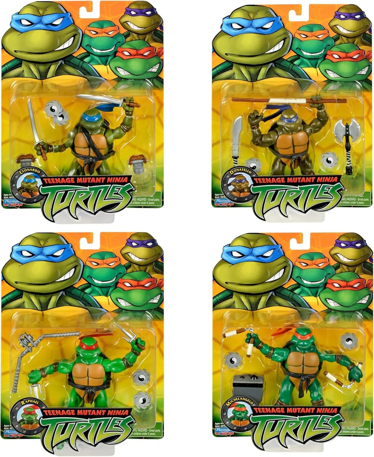 TEENAGE MUTANT NINJA TURTLES 2003 CLASSIC TURTLE FIGURE 4 PACK
