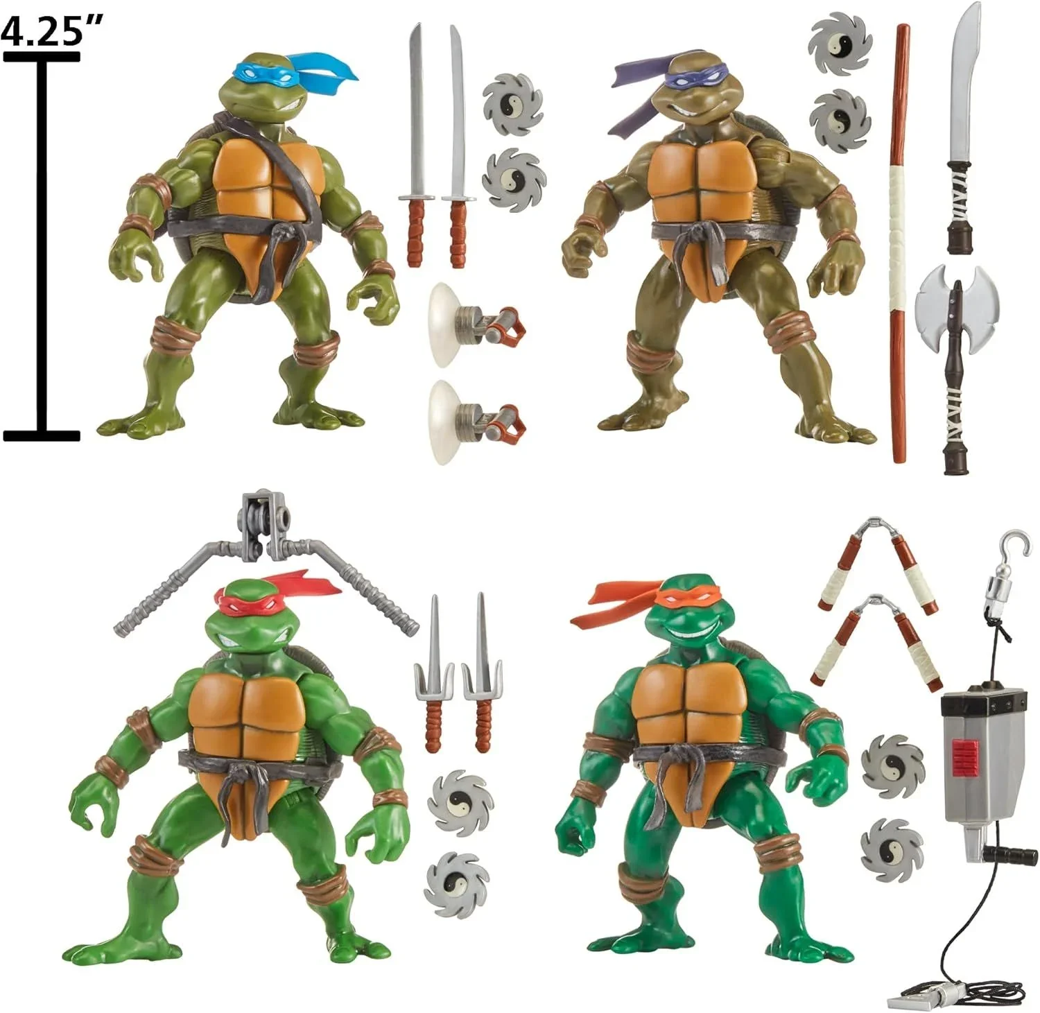 TEENAGE MUTANT NINJA TURTLES 2003 CLASSIC TURTLE FIGURE 4 PACK - Image 3