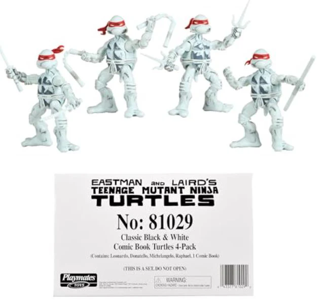 TEENAGE MUTANT NINJA TURTLES - 40TH ANNIVERSARY BLACK AND WHITE COMIC BOOK TURTLES 4 PACK - Image 6
