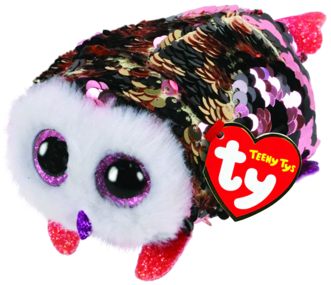 TY TEENY TYS BEANIE BOO SEQUIN - CHECKS OWL