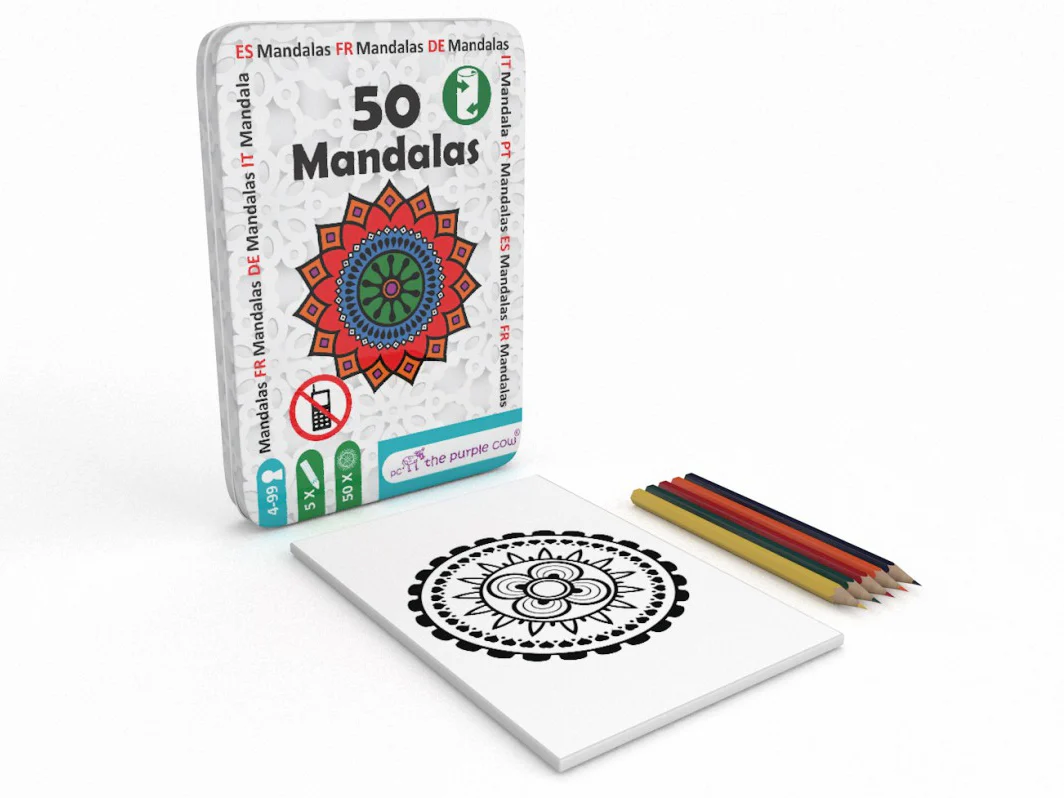 THE PURPLE COW TRAVEL TIN OF 50 - MANDALAS