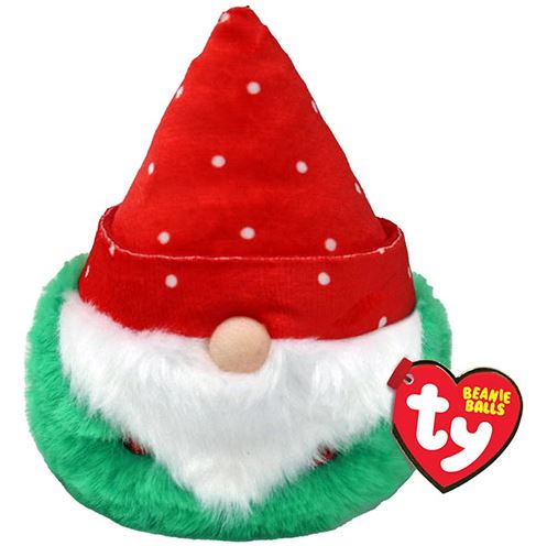TY BEANIE BALLS - CHRISTMAS - 'TOPSY' RED HAT GNOME