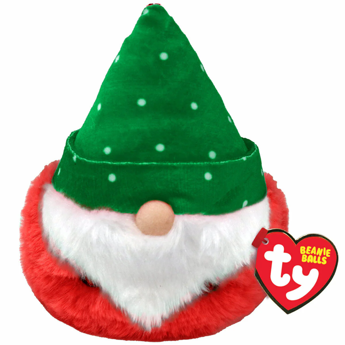 TY BEANIE BALLS - CHRISTMAS - 'TURVEY' GREEN HAT GNOME