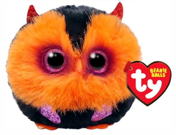 TY BEANIE BALLS - HALLOWEEN - 'WHODINI' BLACK &ORANGE OWL