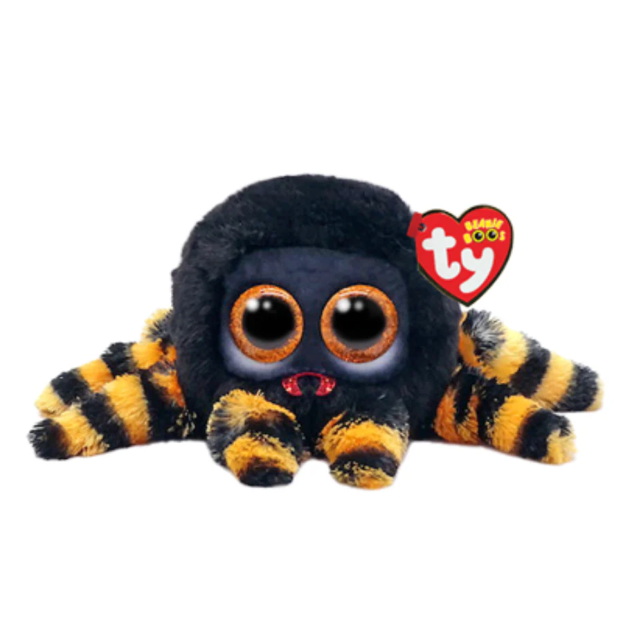 TY BEANIE BOO - HALLOWEEN - 'CHARLOTTE' BLACK AND ORANGE SPIDER REGULAR