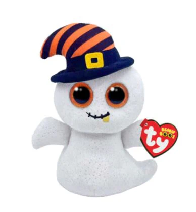 TY BEANIE BOO - HALLOWEEN - 'NIGHTCAP' WHITE GHOST REGULAR