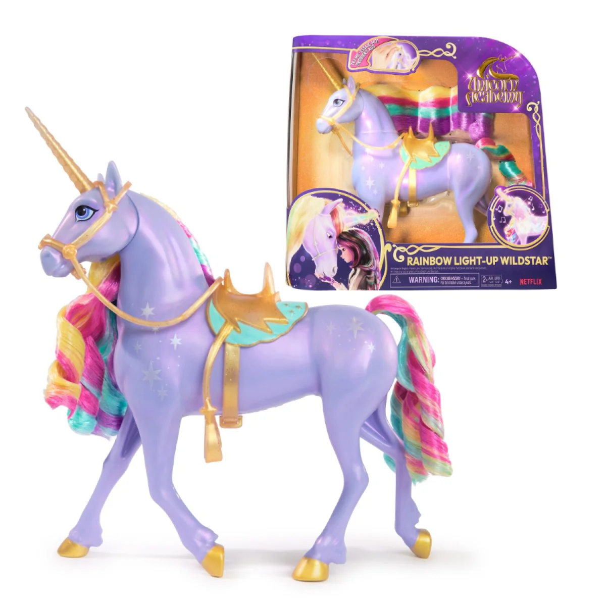 UNICORN ACADEMY RAINBOW LIGHT UP WILDSTAR UNICORN FASHION DOLL