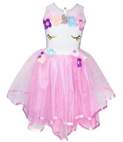 UNICORN DRESS SIZE 5/6 PALE PINK