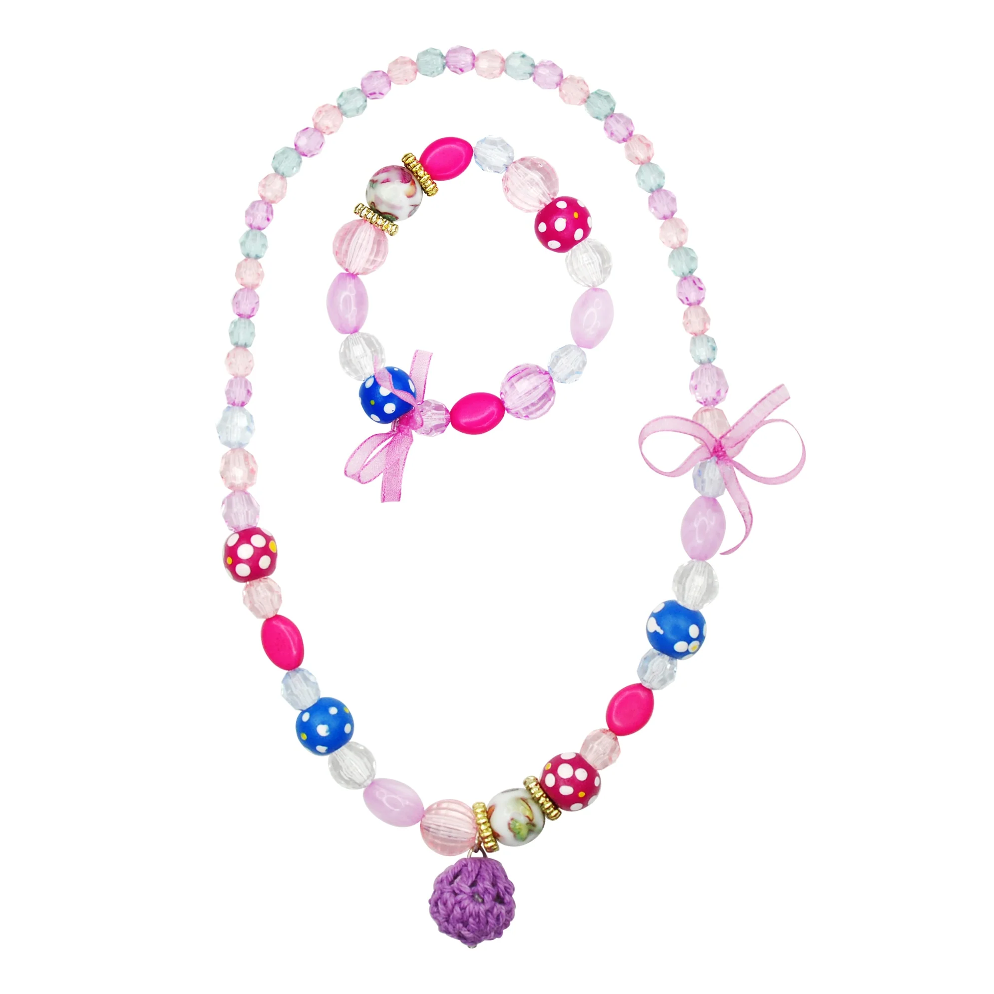 PINK POPPY - VINTAGE PRINCESS NECKLACE AND BRACELET SET