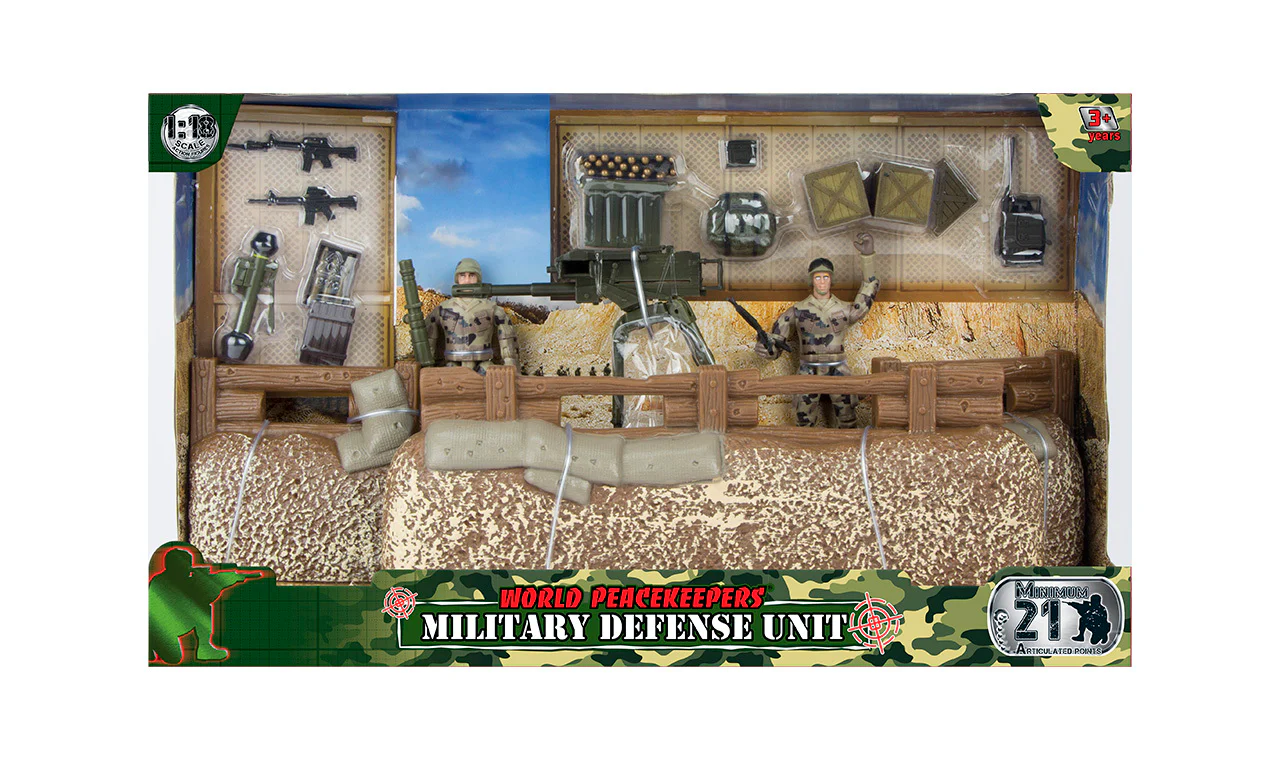 WORLD PEACEKEEPERS MILITARY DEFENSE UNIT WITH TWO FIGURES