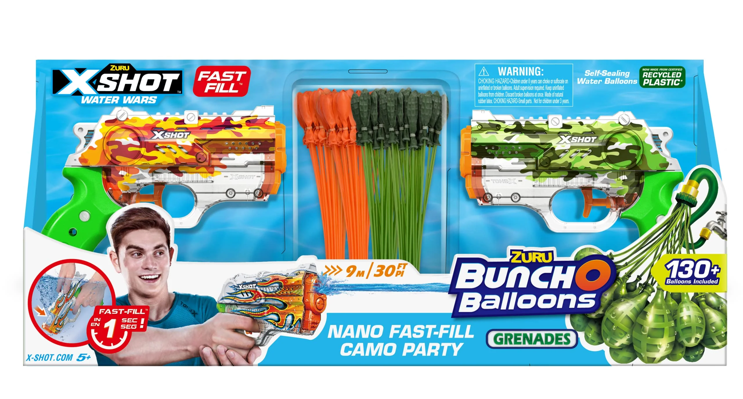 XSHOT WATER WARS - NANO FAST FILL CAMO PARTY VERSUS PACK