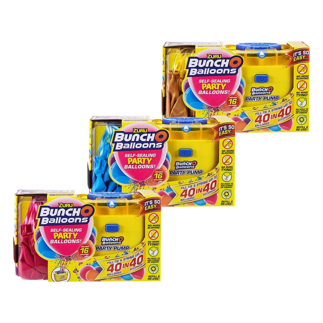 ZURU BUNCH O BALLOONS SELF SEALING PARTY BALLOONS PUMP WITH 16 BALLOONS PINK