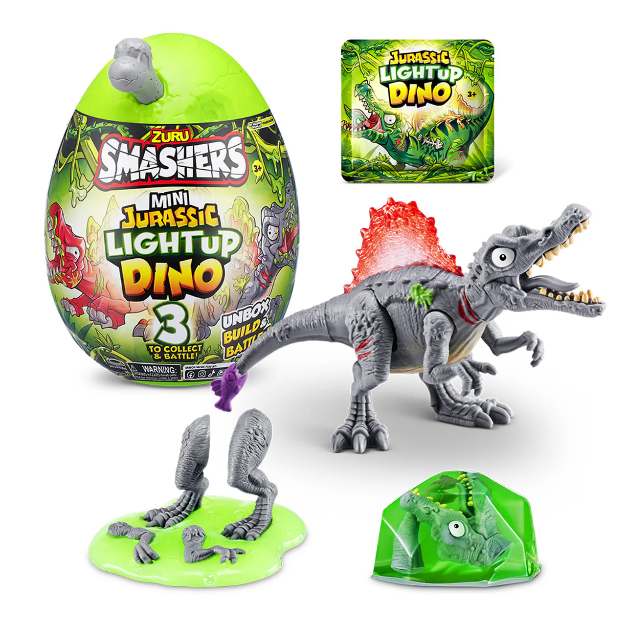 ZURU SMASHERS - MINI JURASSIC LIGHT UP DINO - Image 2