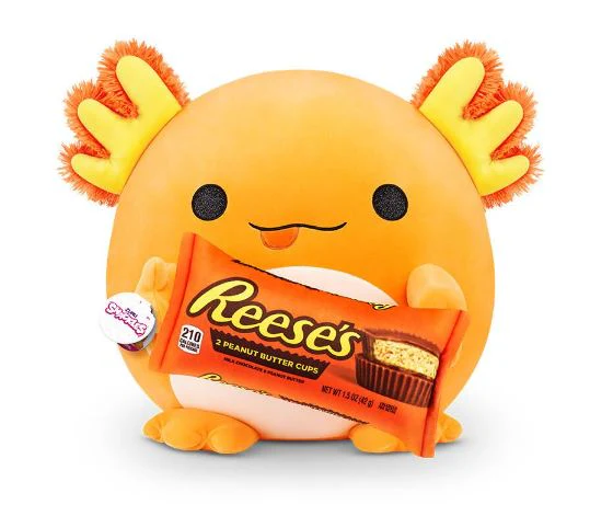 ZURU - SNACKLES PLUSH SUPER SIZE - ALBIE AXOLOTL WITH REESES CUP