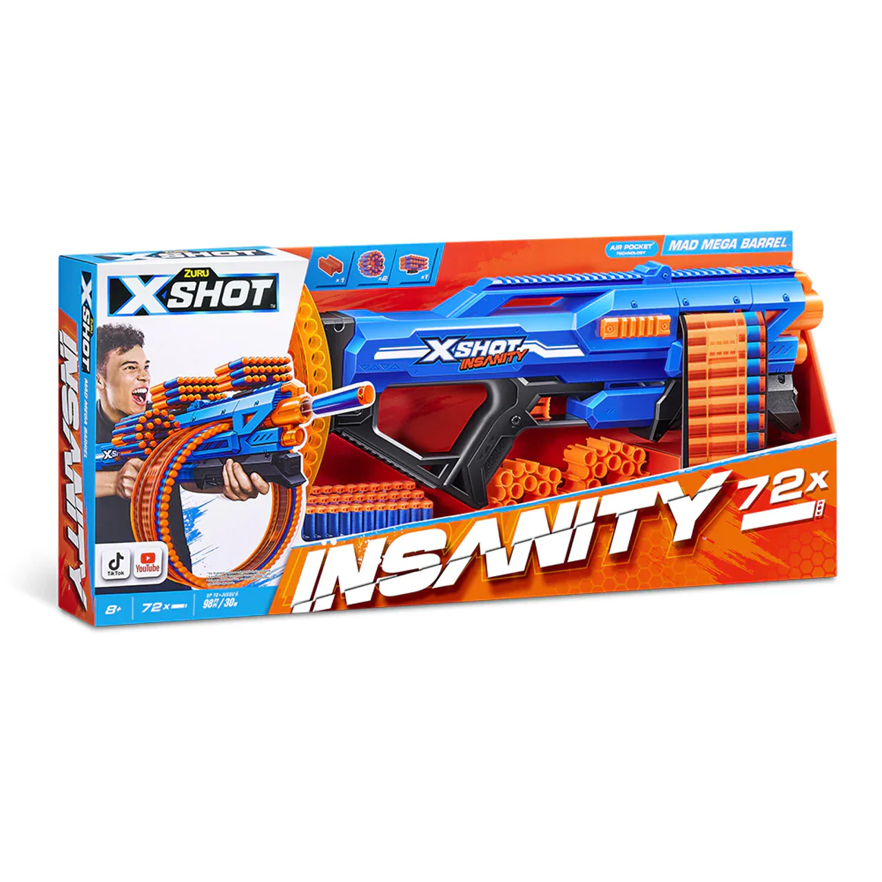 ZURU XSHOT INSANITY MEGA BARREL W/ 72 DARTS