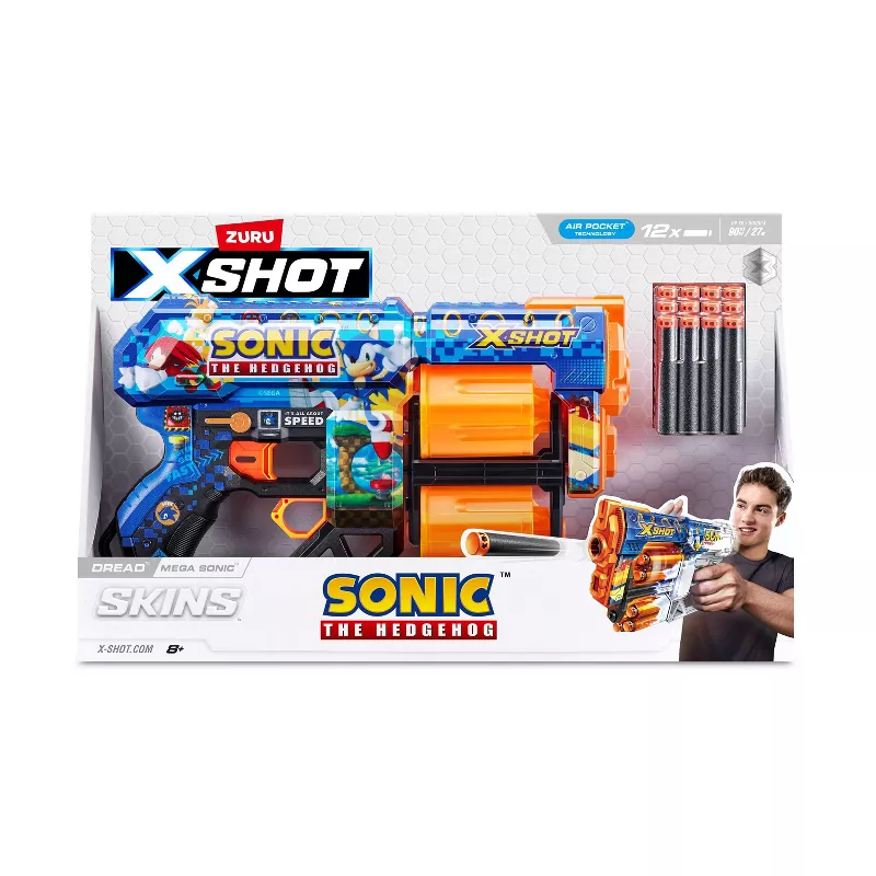 ZURU XSHOT SONIC THE HEDGEHOG SKINS DREAD MEGA SONIC BLASTER